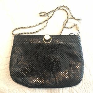 Bueno Black Sequined Bag w. Gold Accents